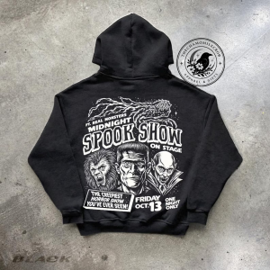 Classic Horror Monsters Hoodie with vintage spook show back print
