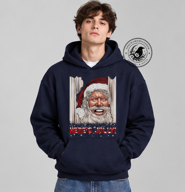Thiết kế chưa có tên (8) Jolly Horror Santa Hoodie, Funny Xmas Gift for Horror Movie Lovers – image 2 of 4