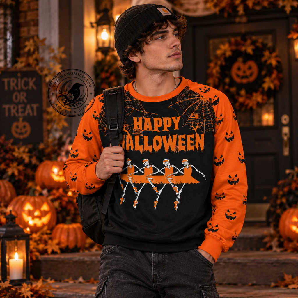 Skeleton Bones 3D Halloween Sweatshirt, Gothic Horror Outfit for Men Women Skeleton Bones 3D Halloween Sweatshirt, Gothic Horror Outfit for Men Women