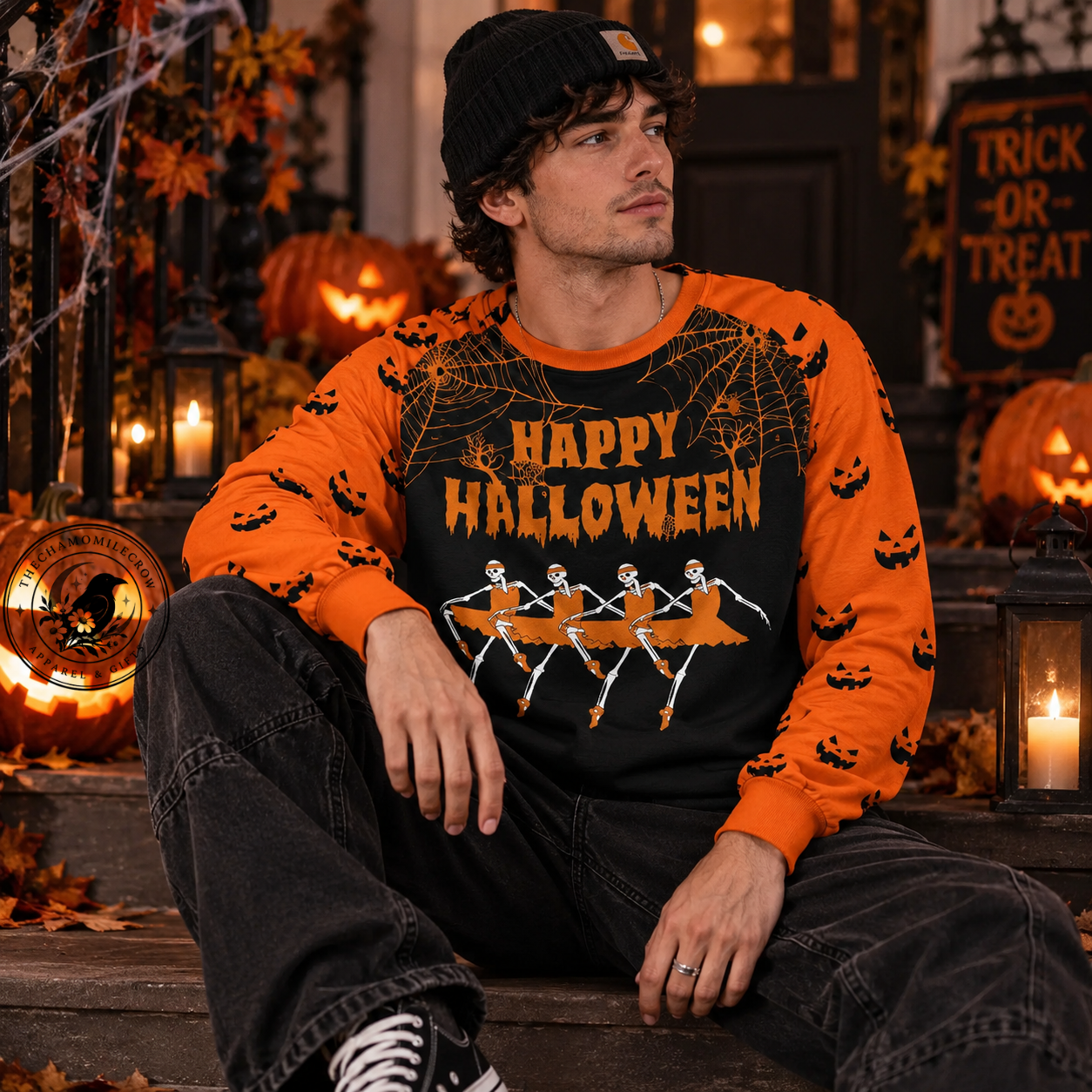 Thiết kế chưa có tên (9) Skeleton Bones 3D Halloween Sweatshirt, Gothic Horror Outfit for Men Women – image 2 of 5
